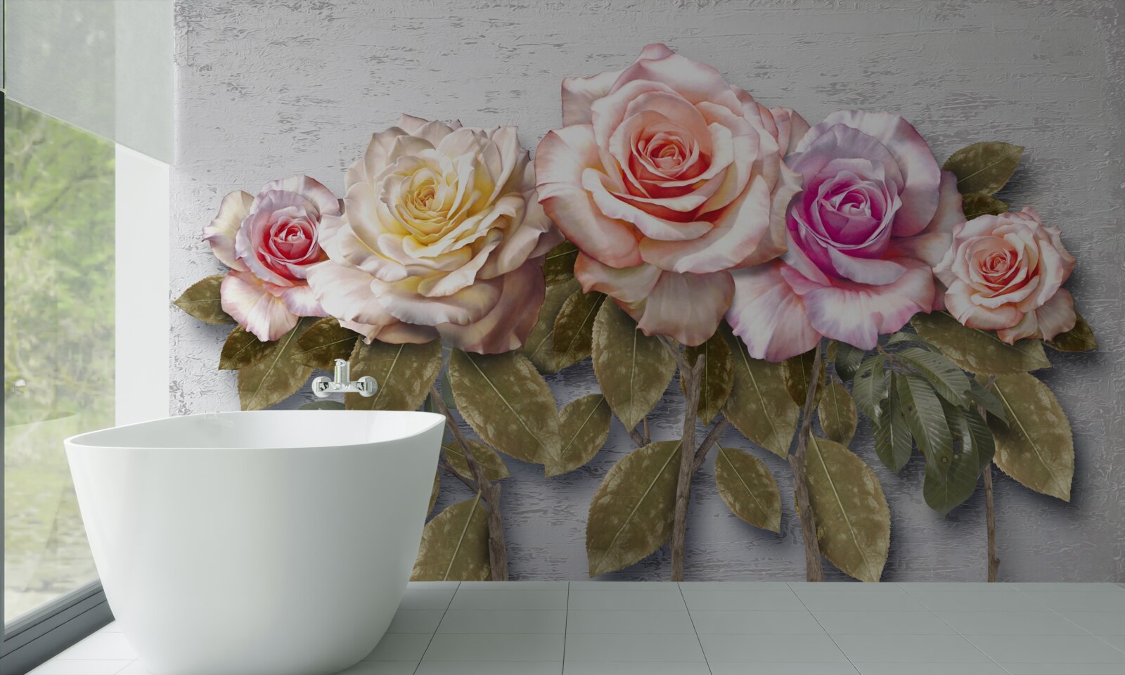 Fotobehang een boeket prachtige rozen