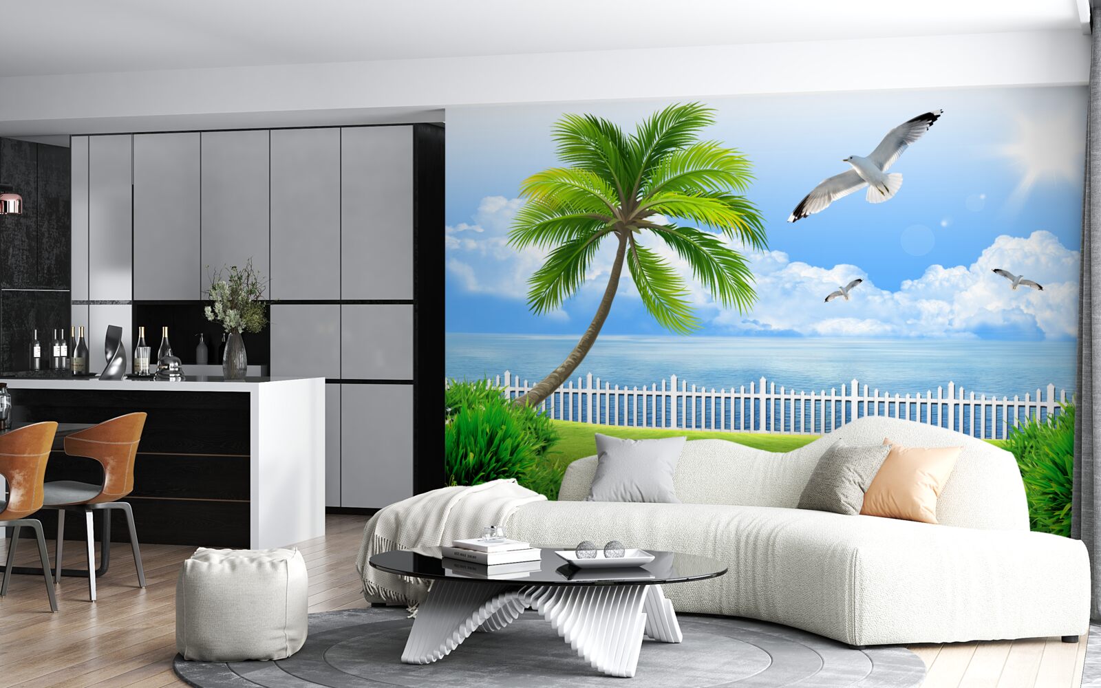 Fotobehang zonnige dag aan de kust