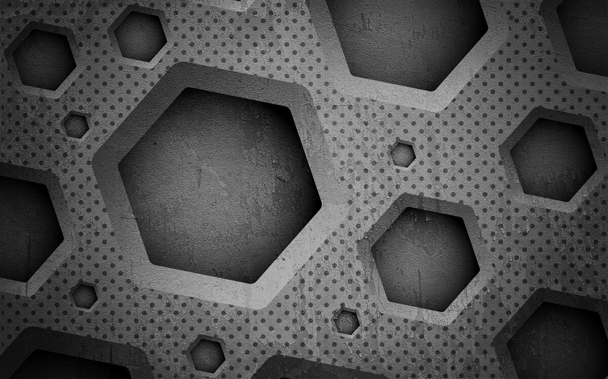 Fotobehang abstracte zeshoekige barrière