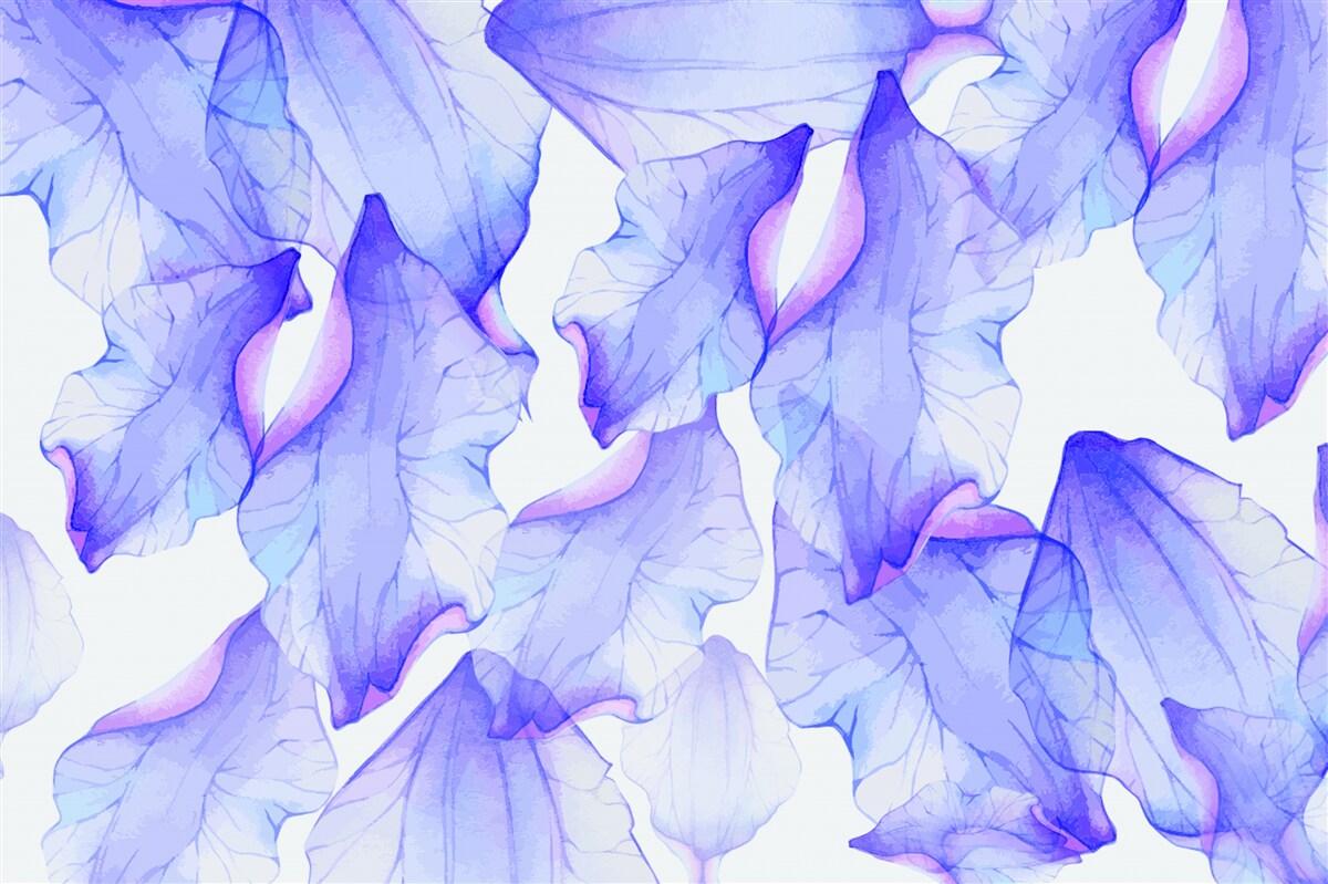 Fotobehang bloemknoppen met een transparante violette tint