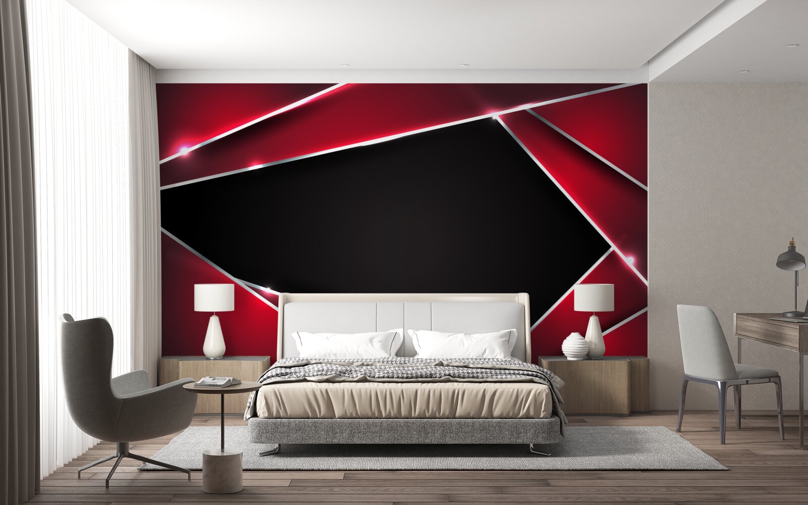 Fotobehang exclusieve achtergrond in rood en zwart