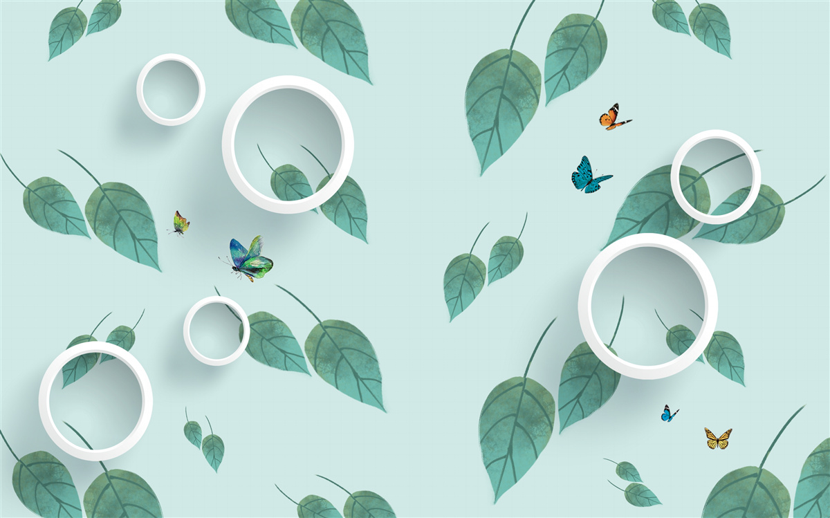 Fotobehang Lepidoptera tussen de groene bladeren