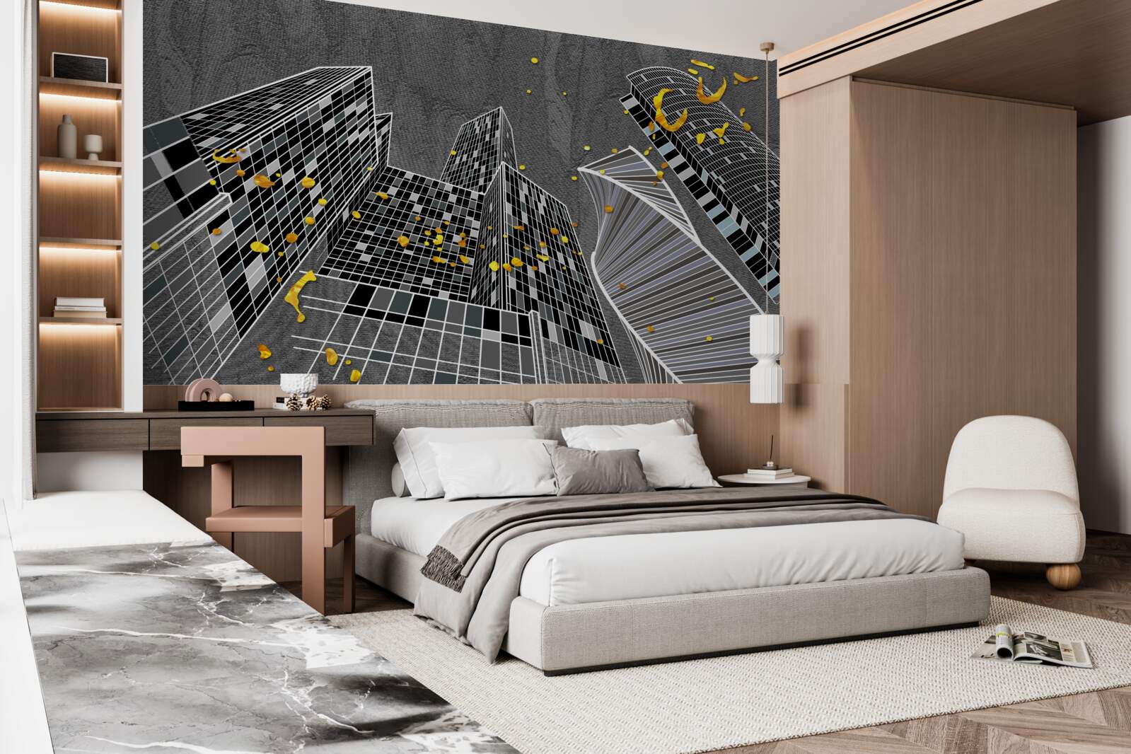 Fotobehang stedelijke architectuur in geometrische stijl