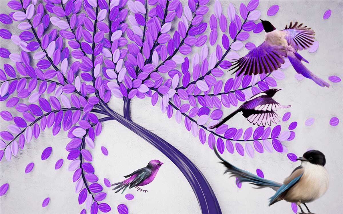 Fotobehang Levende seringbloemen en winterveren